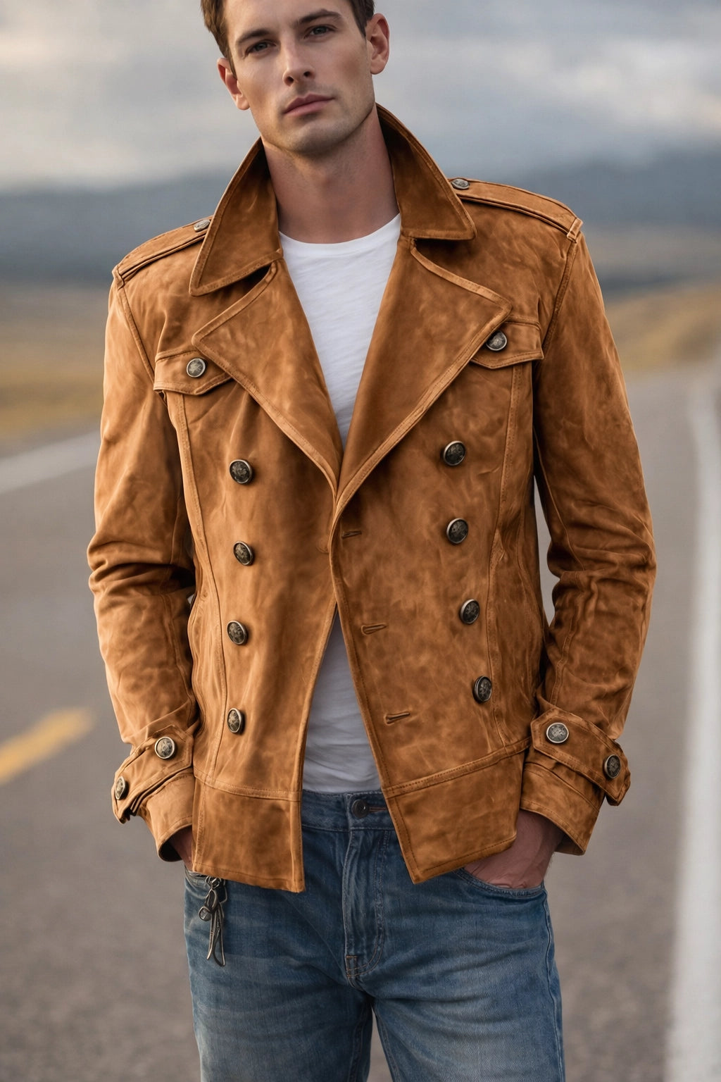 FrostEdge Suede Blazer