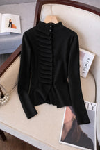 Half Turtleneck Pleated Knit