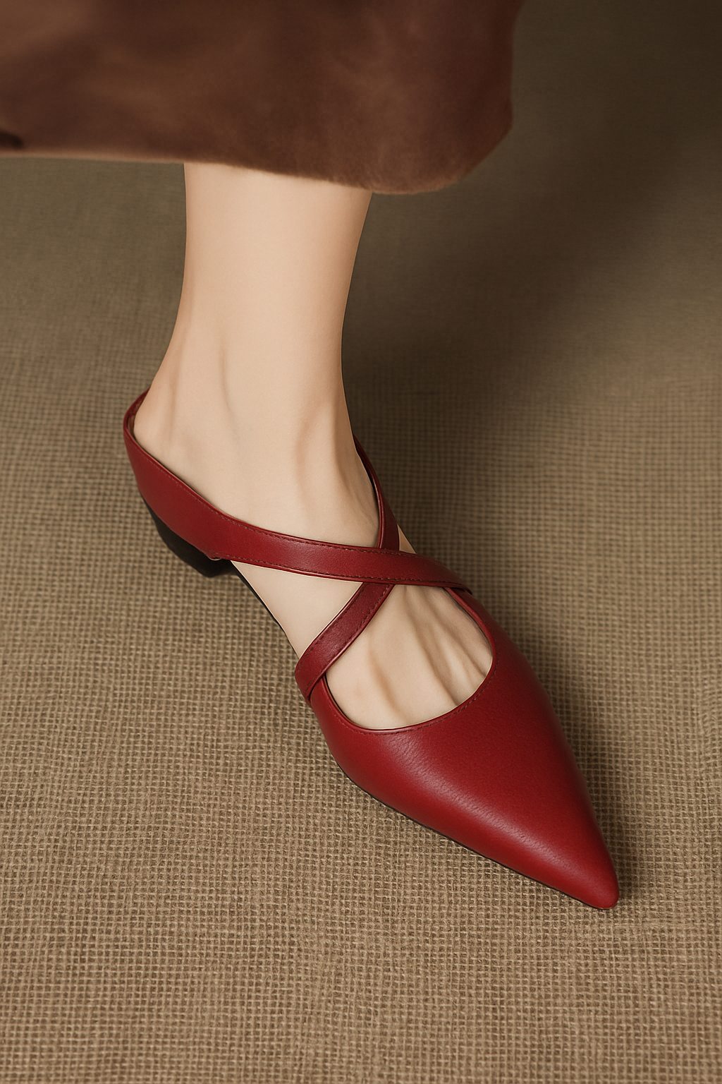 Leather Mules Strap Elegance