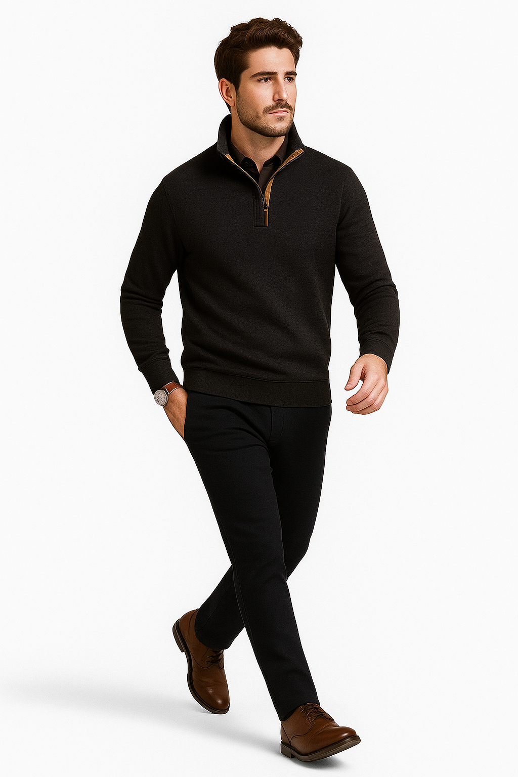 Knit Collar Pullover