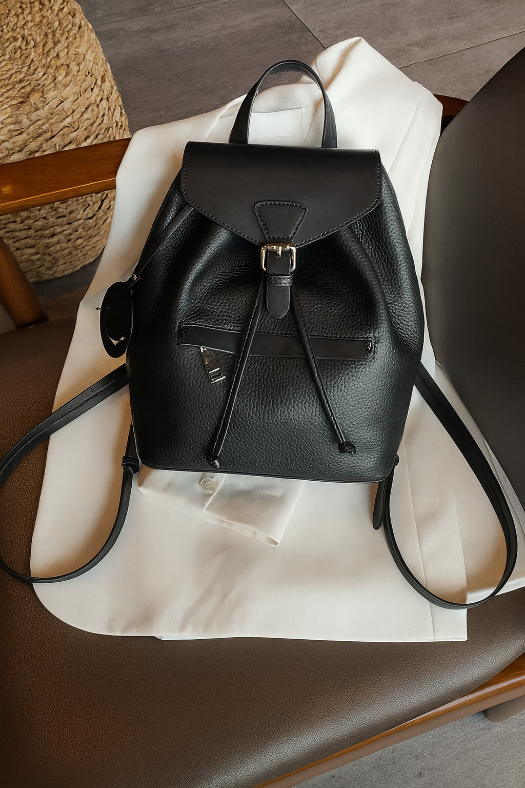 Panelled Leather Backpack