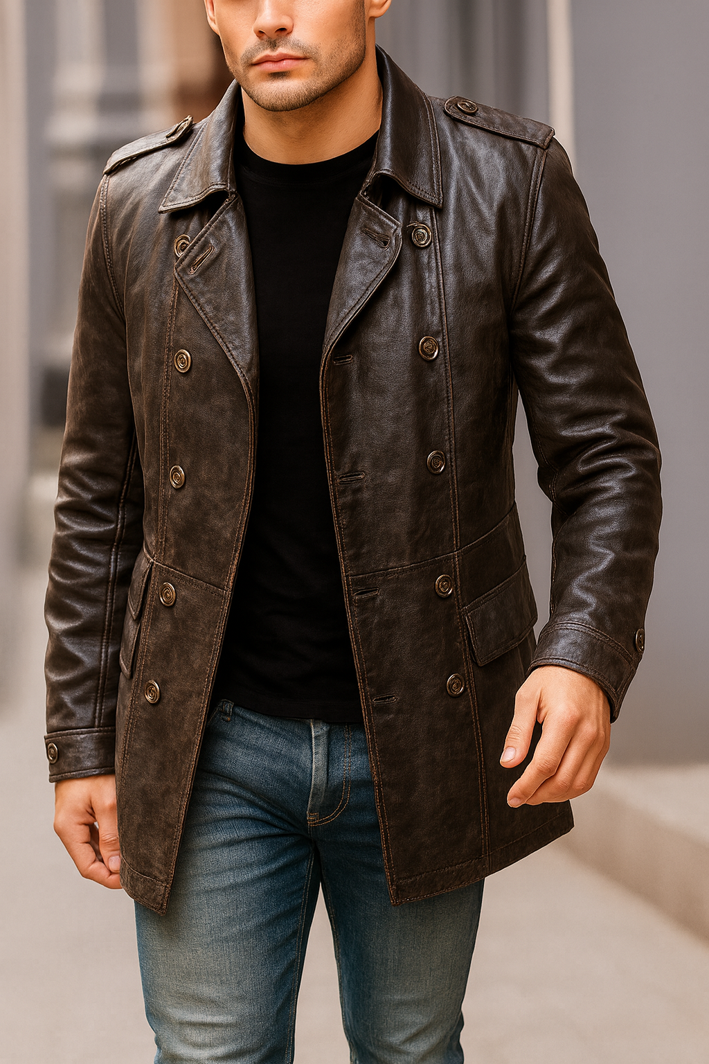 Men’s Double Breasted Short Coat