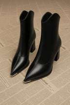 Pointed Toe Chelsea Heel Boots