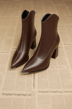 Pointed Toe Chelsea Heel Boots