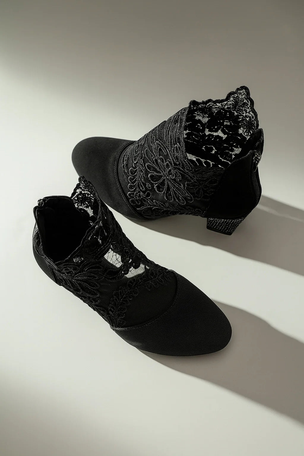 Embroidered Mesh Lace Boots