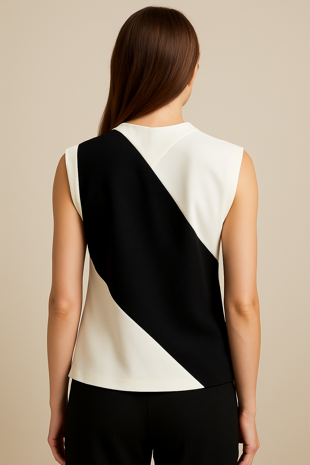 Contrast Color Asymmetric Vest