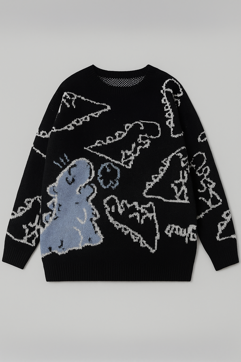 Oversized Dinosaur Knit Sweater