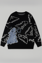 Oversized Dinosaur Knit Sweater