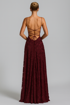 Backless Lace Up Maxi