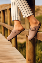 Suede Cork-Insole Mules