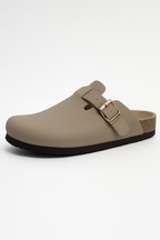 Suede Cork-Insole Mules