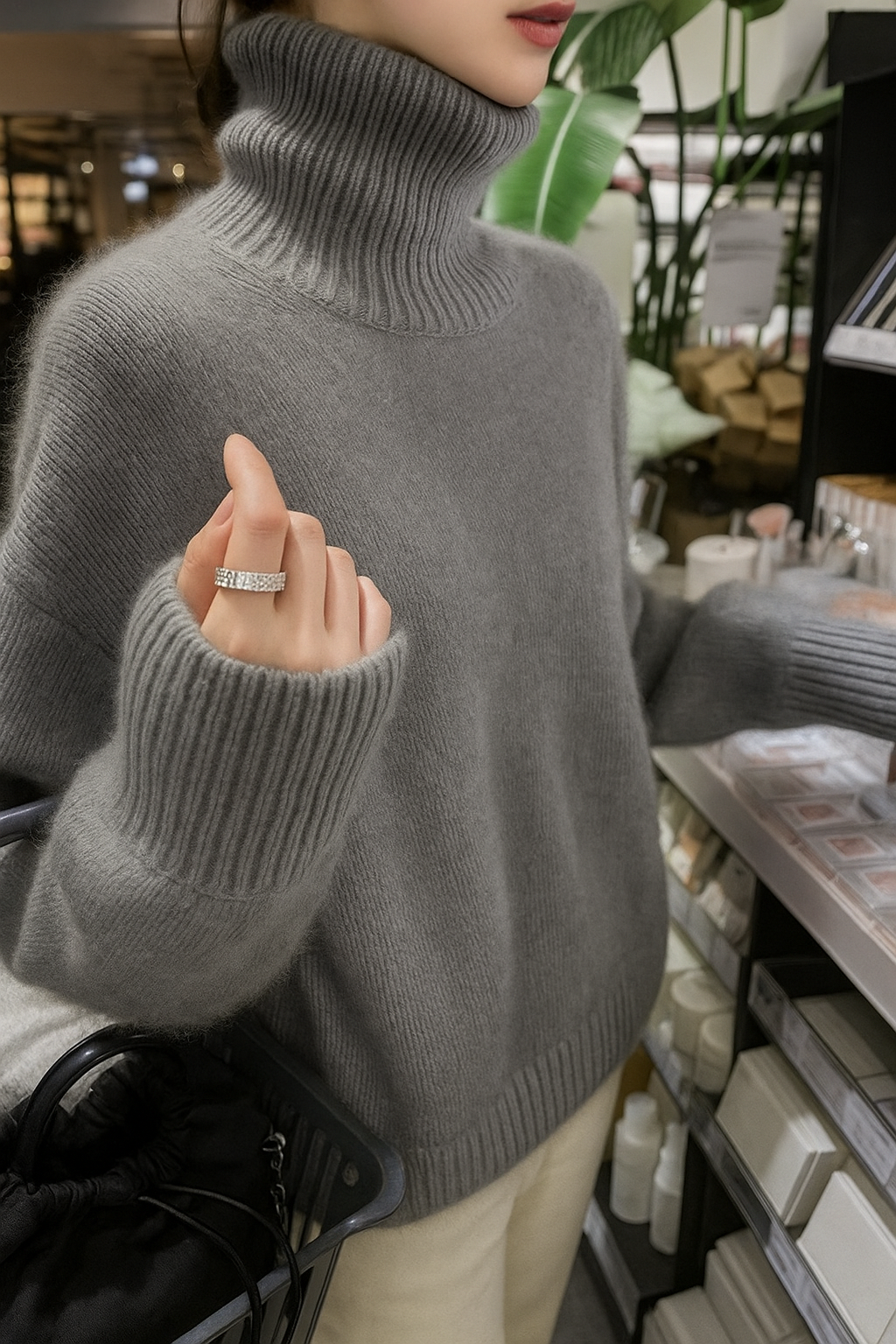 Zekye High Neck Knit Sweater