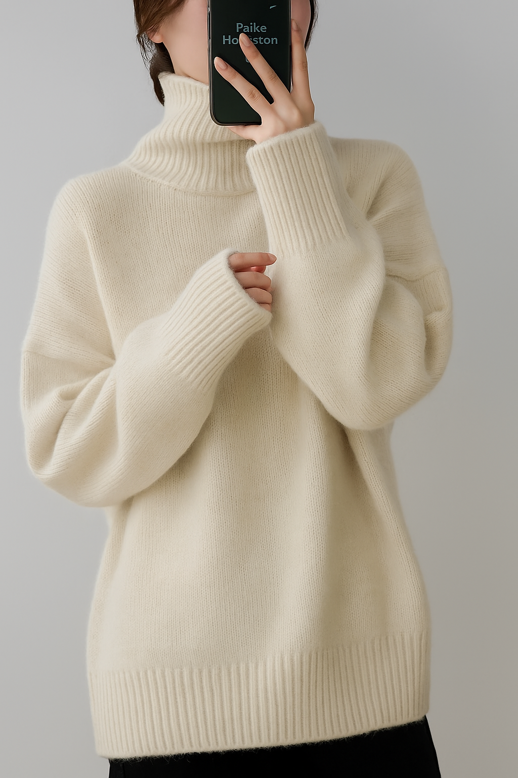 Zekye High Neck Knit Sweater